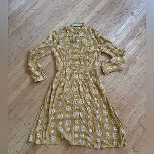 Boden shirt dress front pockets pleated